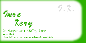 imre kery business card